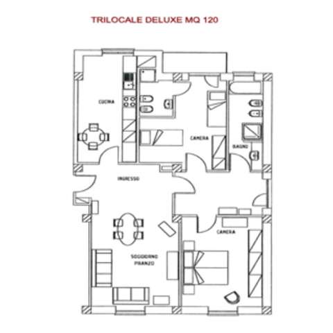Planimetria monolocale comfort Residence Milano