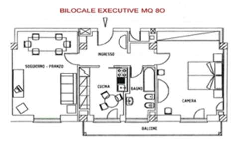 Planimetria monolocale comfort Residence Milano