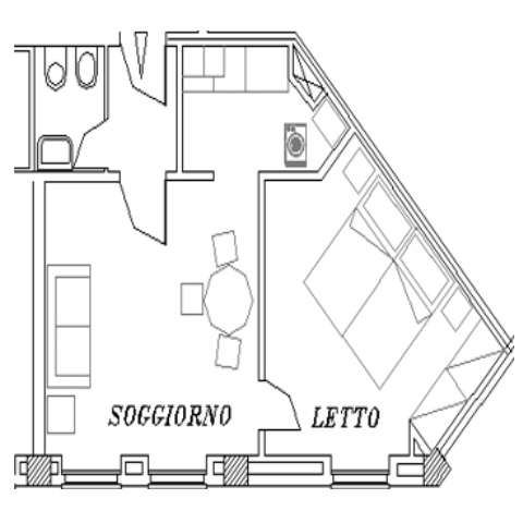 Planimetria monolocale comfort Residence Milano